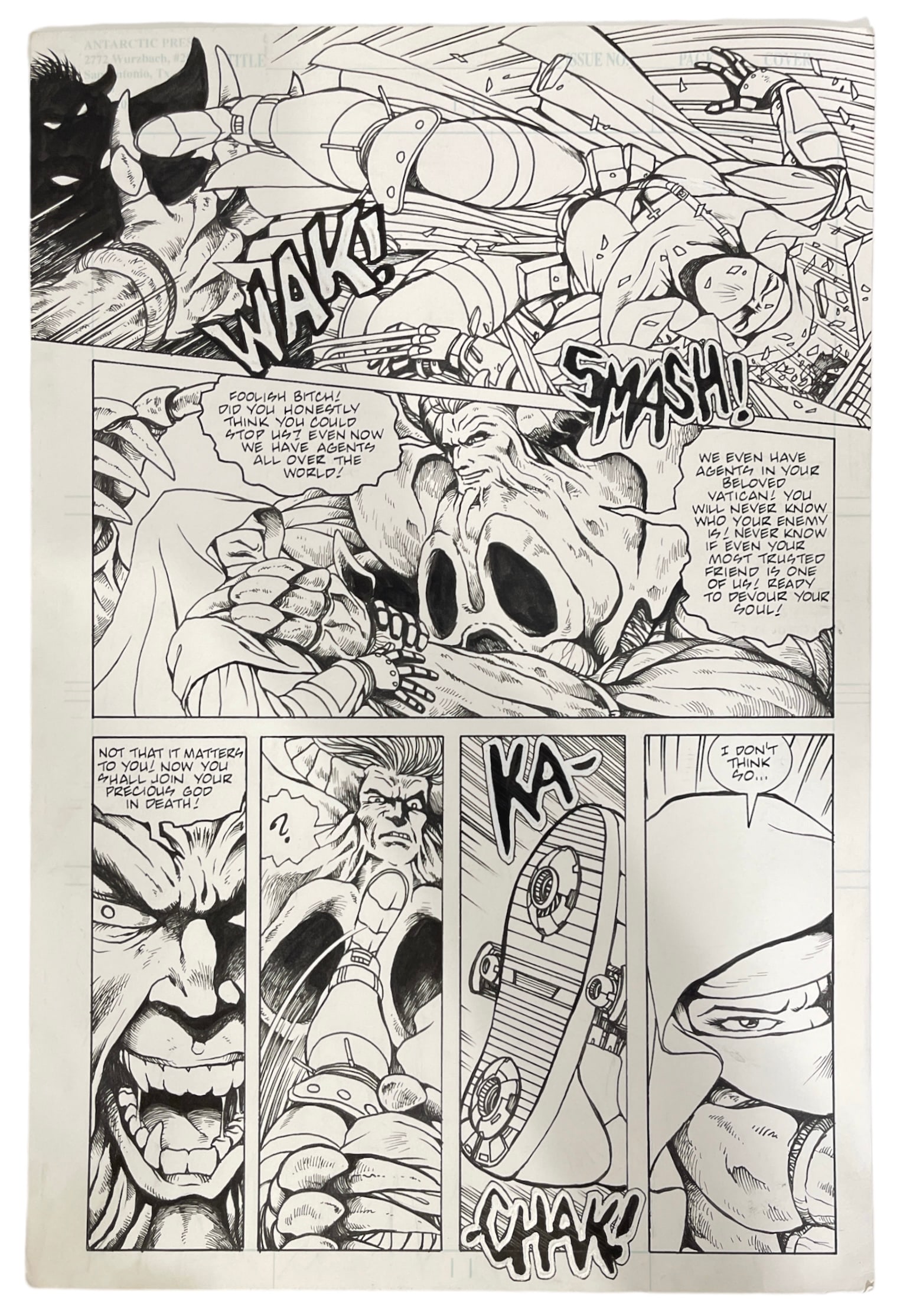 Original Art Comic Book Page From Antarctic Press | Approximately 11x17 (1 of 4)