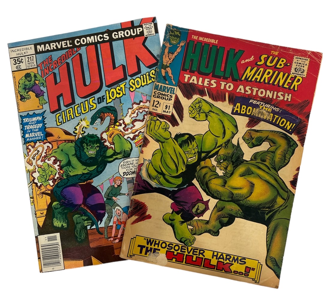 Lot of 2 | Vintage Marvel Comics | The Incredible Hulk Series No.91 and No.217 | Comic Book (1 of 5)