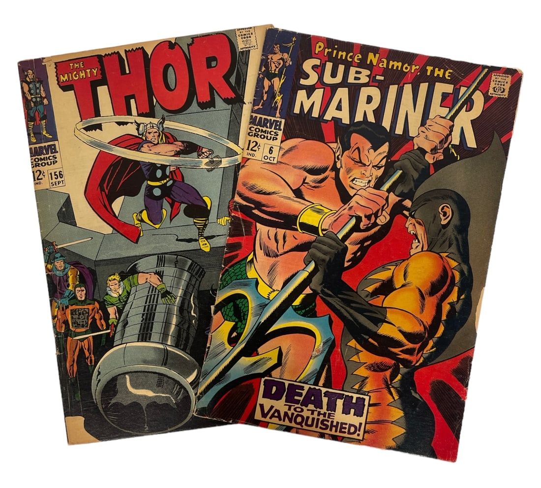 Lot of 2 | Vintage Marvel Comics | The Mighty Thor No.156 and Sub-Mariner No.6 | Comic Book (1 of 5)