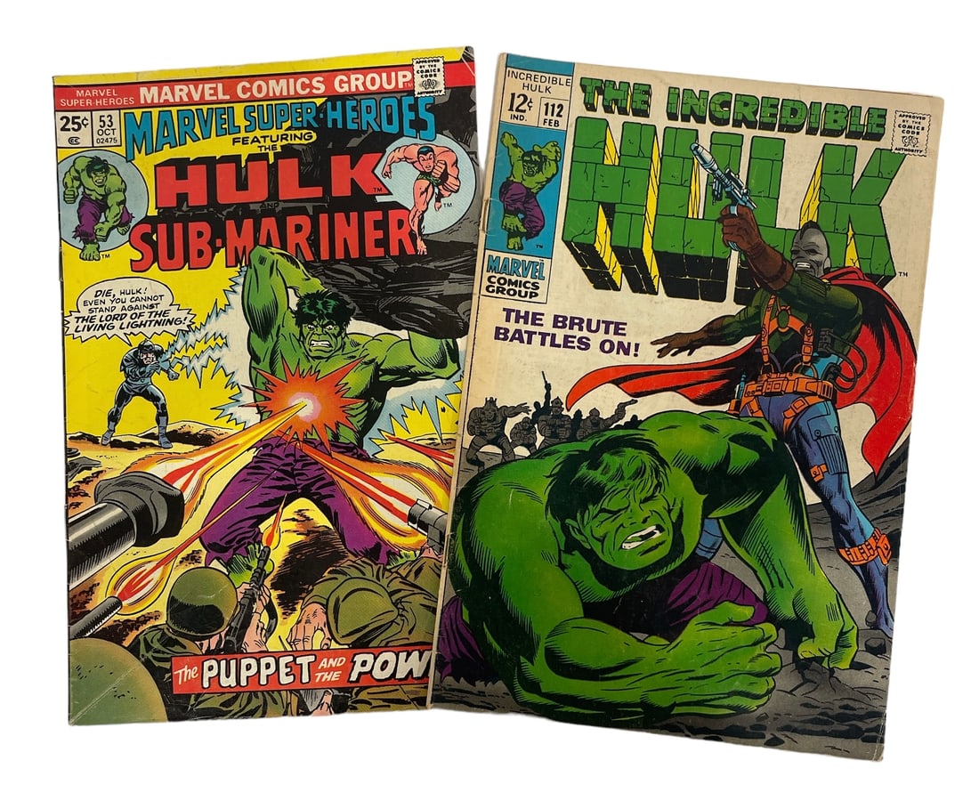 Lot of 2 | Vintage Marvel Comics | The Incredible Hulk No.53 and No.112 | Comic Book Collection (1 of 7)