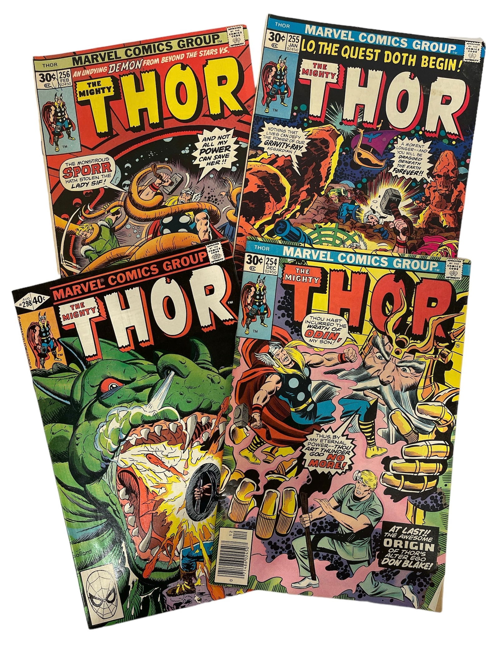 Lot of 4 | Vintage Marvel Comics | The Mighty Thor Series | Comic Book Collection (1 of 3)