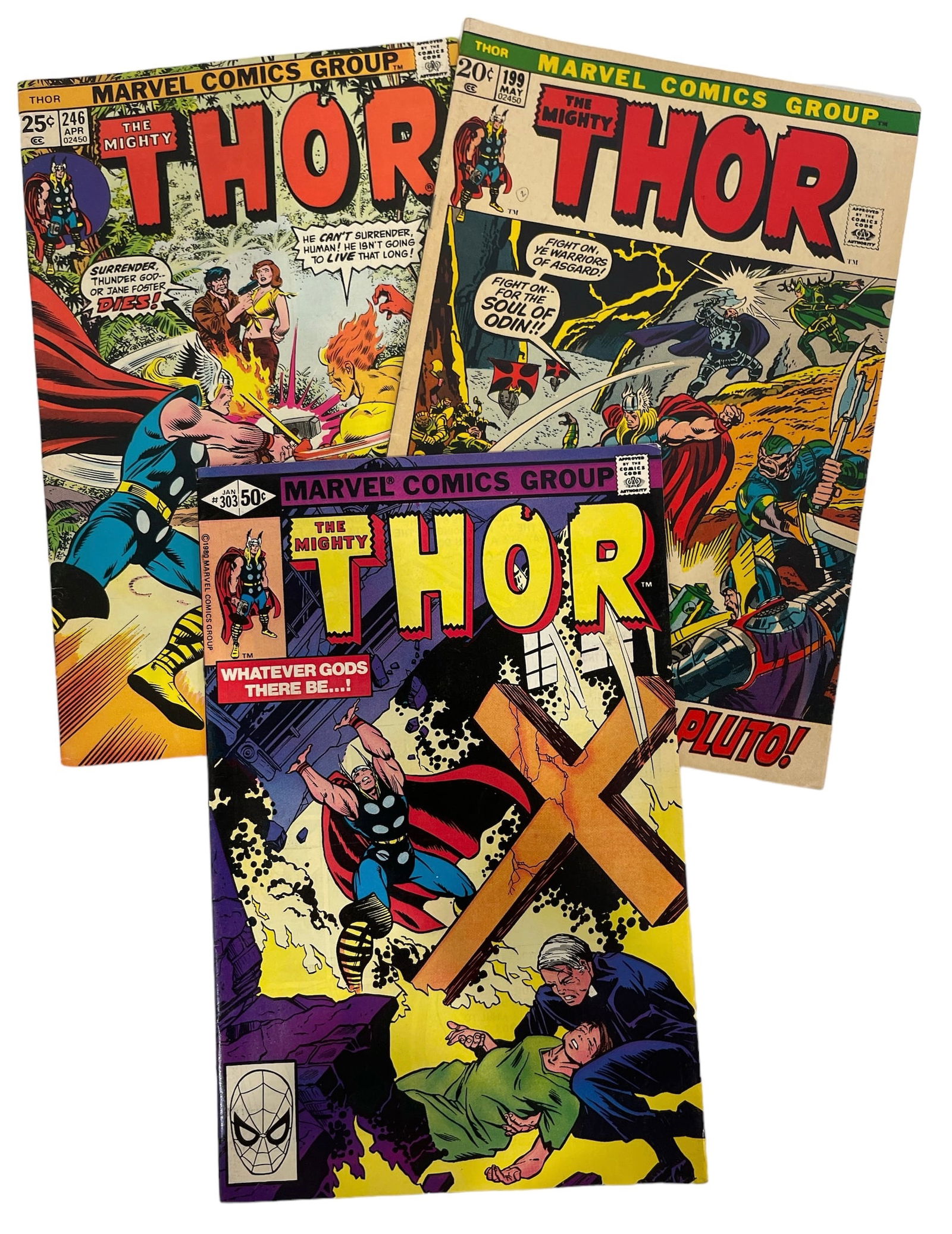 Lot of 3 | Vintage Marvel Comics | The Mighty Thor Series | Comic Book Collection (1 of 10)