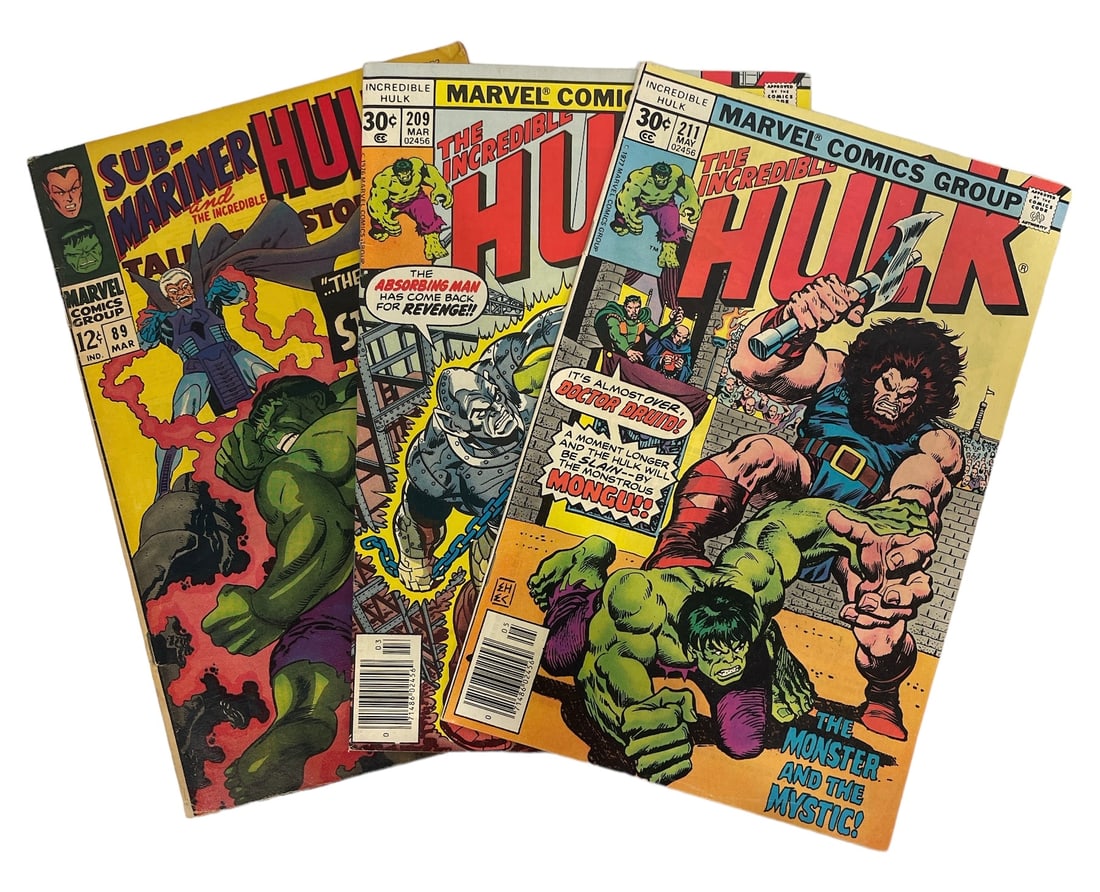 Lot of 3 | Vintage Marvel Comics | The Incredible Hulk No.89, 209, and 211 | Comic Book Collection (1 of 10)