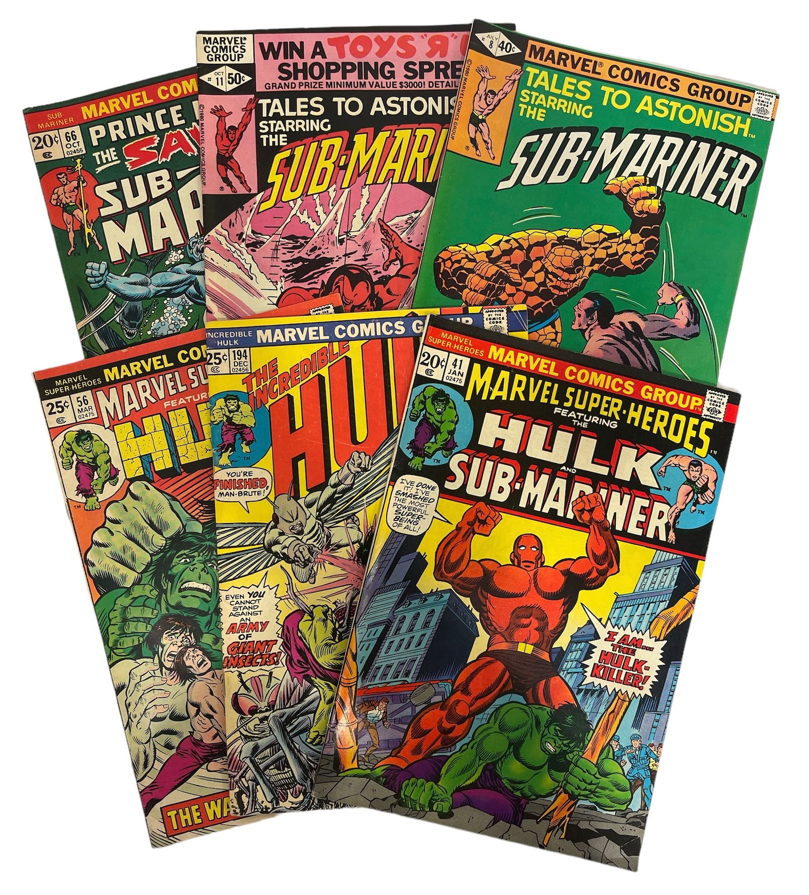 Lot of 4 | Vintage Marvel Comics | The Incredible Hulk and Sub-Mariner Series Comics | Comic Book (1 of 3)