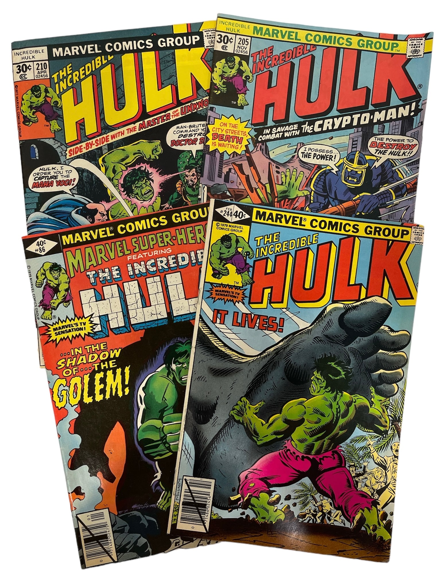 Lot of 4 | Vintage Marvel Comics | The Incredible Hulk Series | Comic Book Collection (1 of 3)