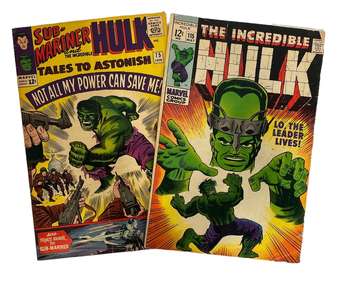 Lot of 2 | Vintage Marvel Comics | The Incredible Hulk No.75 and 115 | Comic Book Collection (1 of 7)