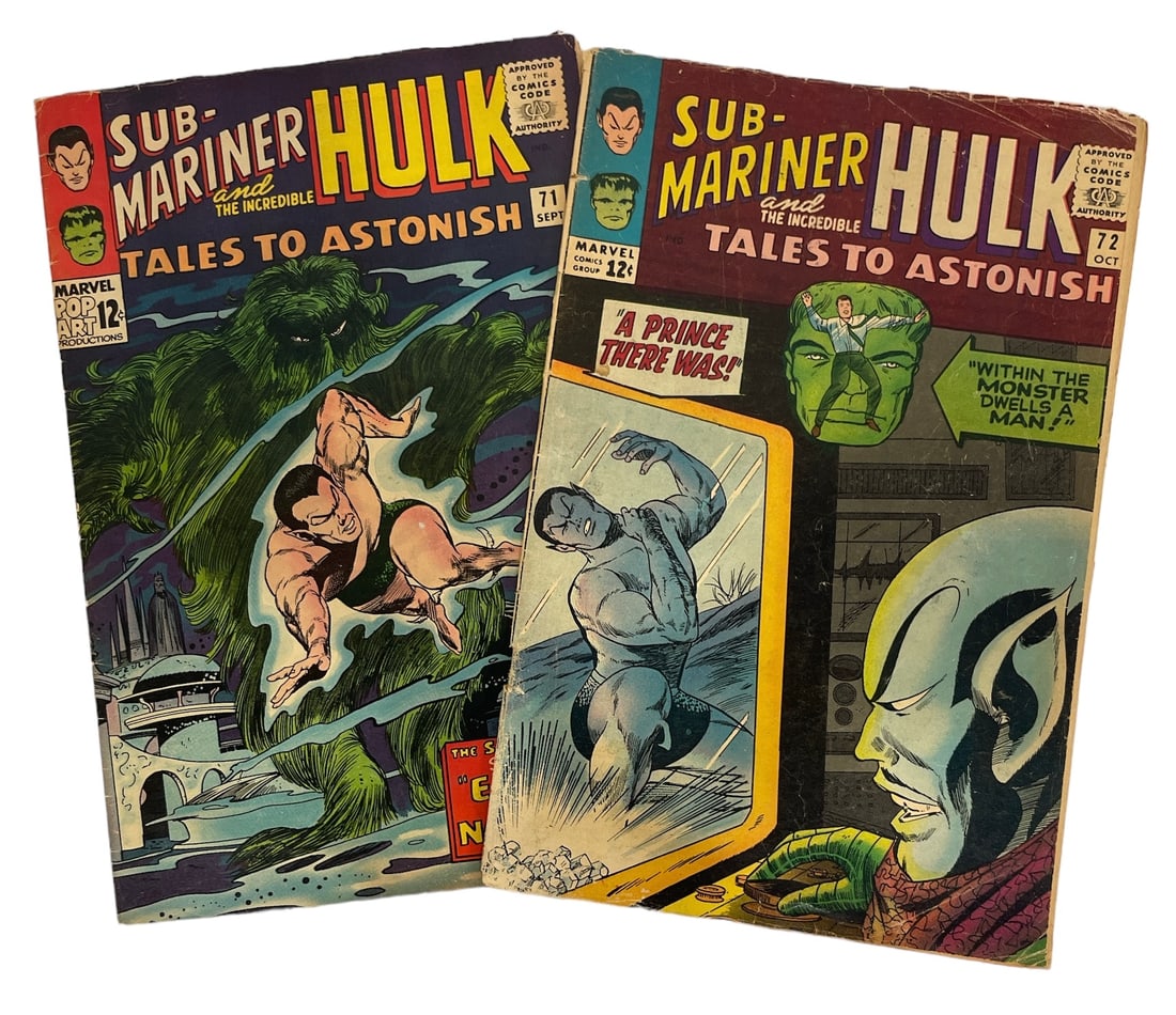 Lot of 2 | Vintage Marvel Comics | Sub-Mariner and The Incredible Hulk No.71 and 72 | Comic Book (1 of 7)