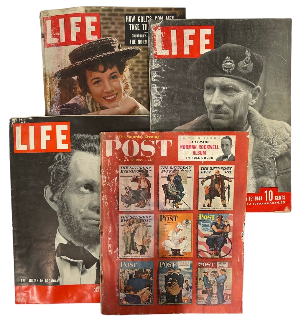 Lot of 4 | Life and Saturday Evening Post Magazines (1 of 2)