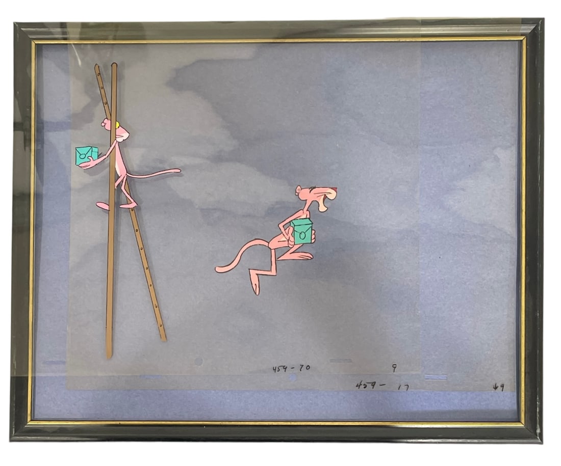 Lot of 2 | Hand-Painted Animation Cel | Pink Panther | NO COA (1 of 5)