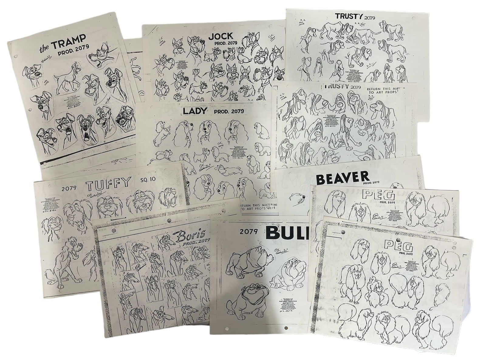 Walt Disneys Lady and The Tramp Model Sheets | Prints (1 of 1)