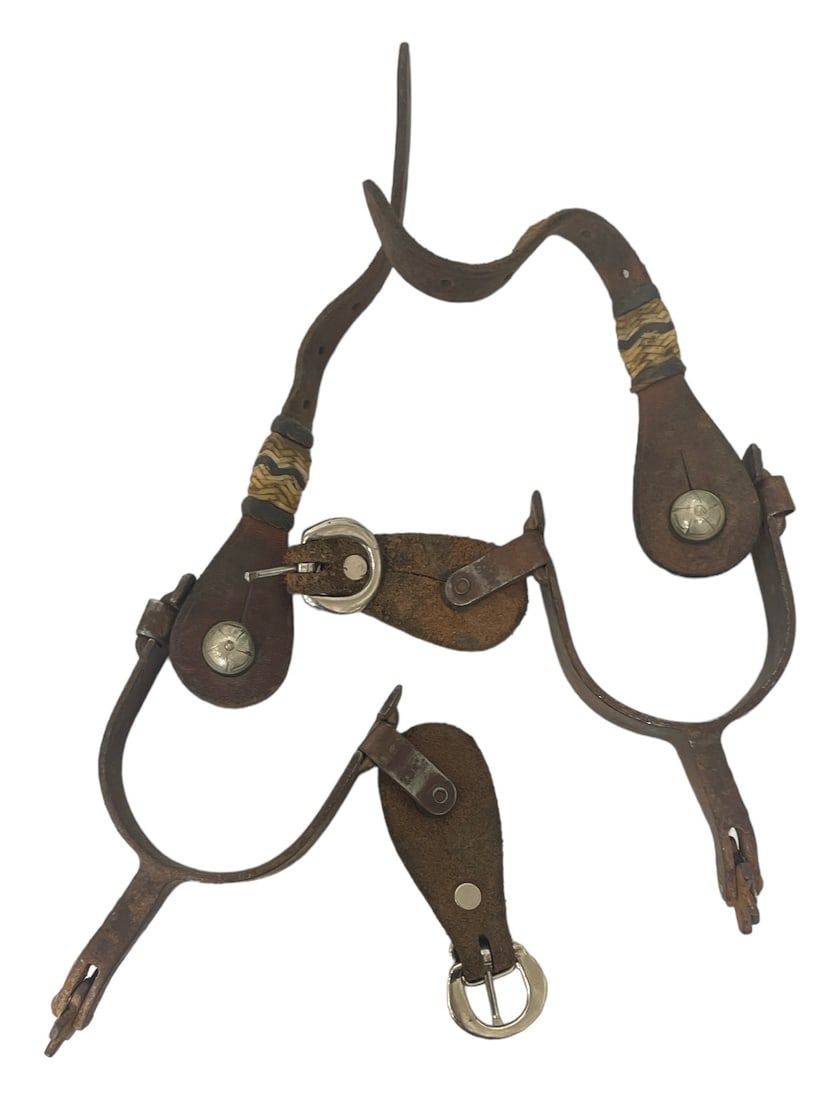 Vintage Cowboy Spurs With Leather Straps (1 of 3)
