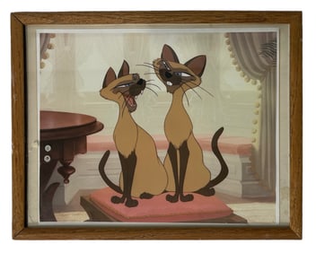 Walt Disney Classics Print Siamese Twin Cats