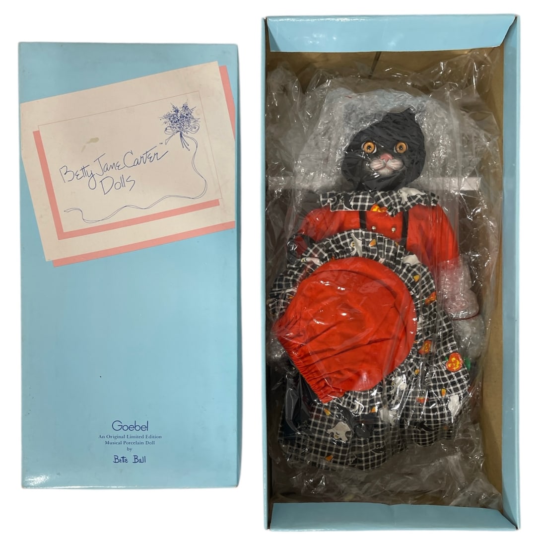 Goebel | Betty Jane Carter | Halloween Black Cat Porcelain Doll (1 of 2)
