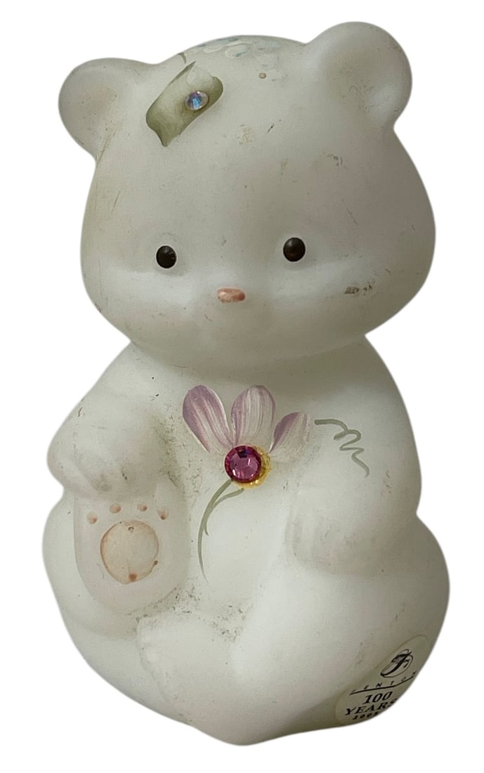 Vintage Fenton Glass Bear Figurine | Hand Painted | Signed (1 of 7)