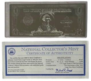 2000 Silver Dollar with COA