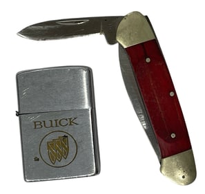 Buck Pocket Knife and Lighter