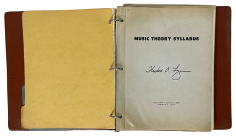 Music Theory Syllabus by Theodore A Lynn