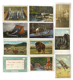 Vintage Fishing and Other Postcard Collection