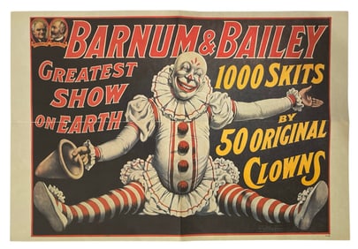 Barnum and Bailey 100 Skits by 50 Original Clowns Poster