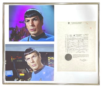 Framed Leonard Nimoy | Spock | PRINT Birth Certificate