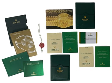 Rolex Watch Booklet and Certificate Collection