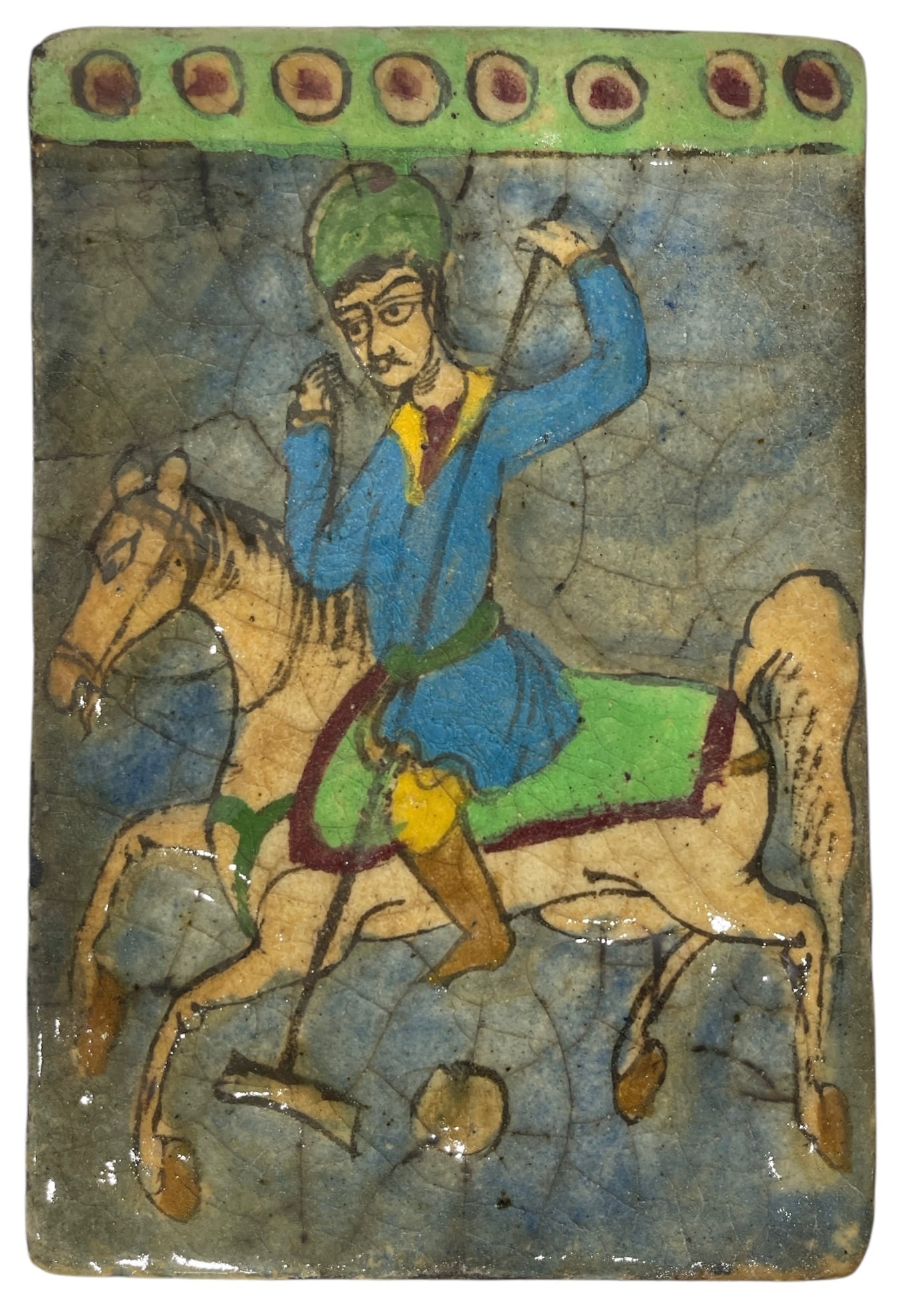 Persian Qajar Relief Moulded Tile (1 of 4)