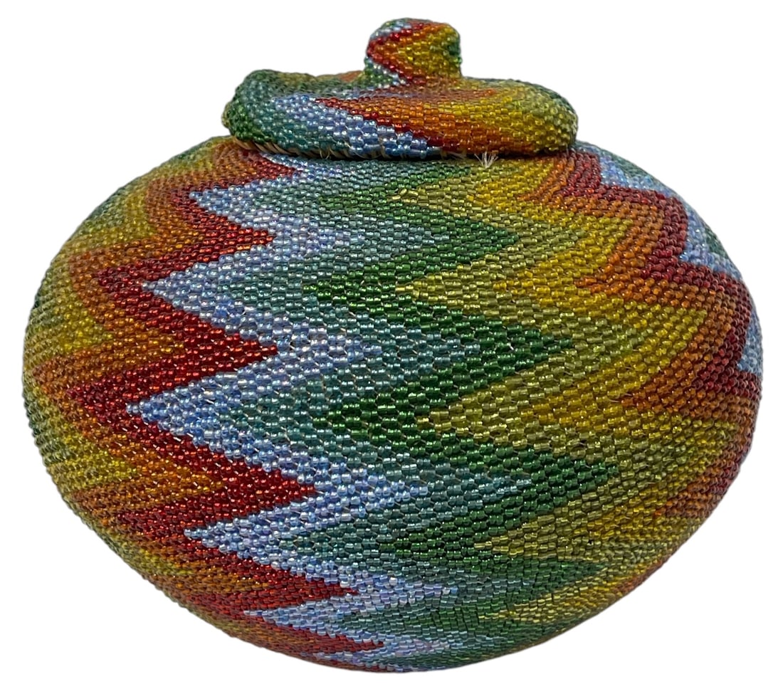Native American Beaded Lidded Basket (1 of 7)