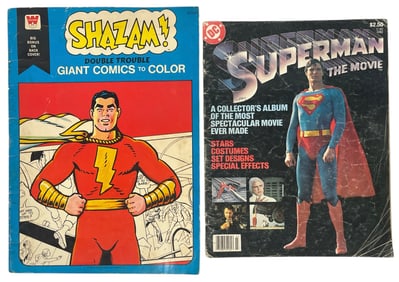 DCs SHAZAM Comic Book and Superman The Movie Magazine