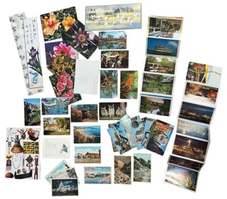 Japanese Postcard Book and Artwork Collection