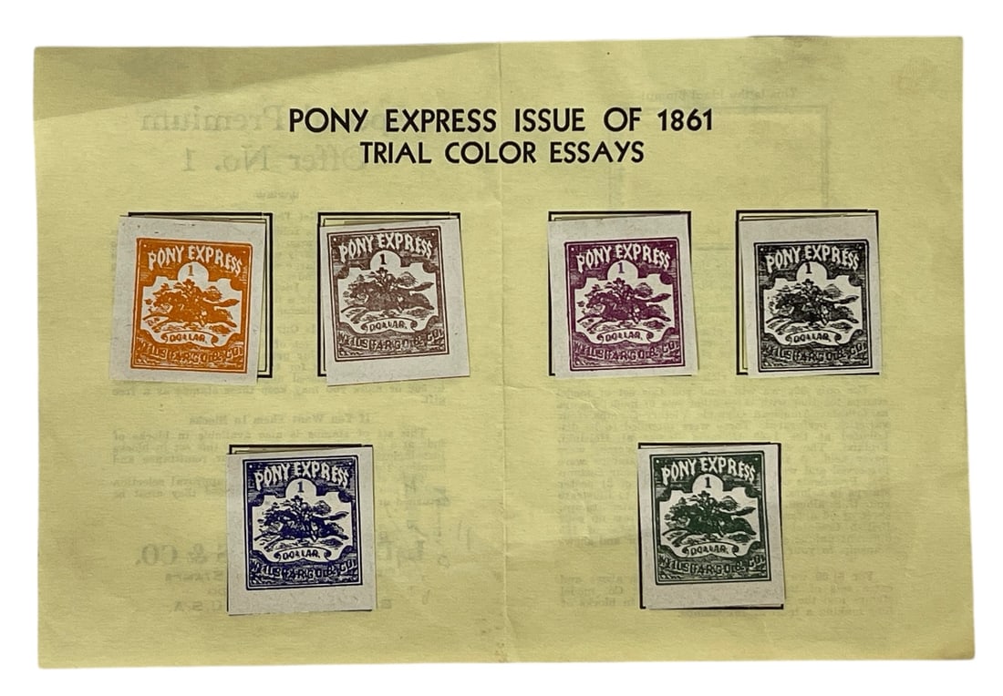 Pony Express Issue of 1861 Trial Color Essays | Stamp Collection (1 of 2)