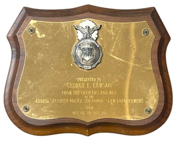 Law Enforcement Award Plaque