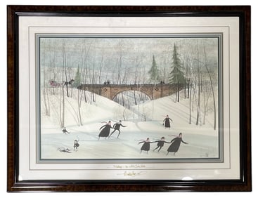 P Buckley Moss | Skating in the Park | Signed Lithograph | No. 482