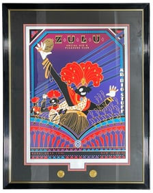 Framed Zulu Social Aid and Pleasure Club Poster with Coins | No. 152
