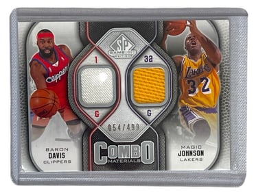 Combo Materials | Baron Davis and Magic Johnson Basketball Card
