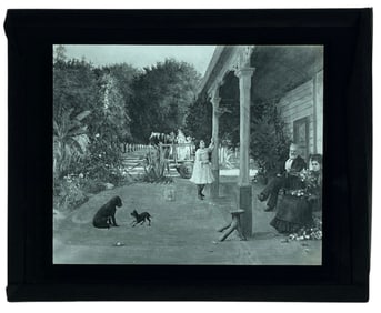 Vintage Glass Photo Slide