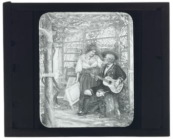 Vintage Glass Photo Slide