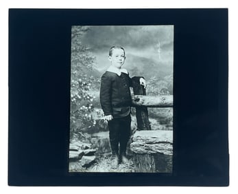 Vintage Glass Photo Slide