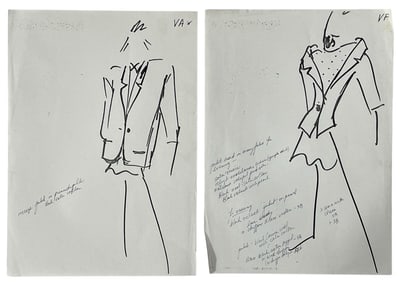 Luxury Fashion Brand Sketch Print | With Handwritten Notes