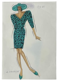 Christian Dior | Original Designer Sketch | One of a Kind Artwork