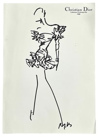 Christian Dior | Original Designer Sketch Signed | One of a Kind Artwork
