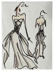 Luxury Fashion Brands | Original Designer Sketch | One of a Kind Artwork
