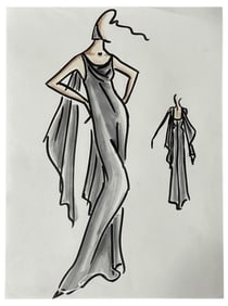 Luxury Fashion Brands | Original Designer Sketch | One of a Kind Artwork