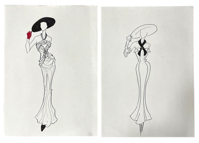 Luxury Fashion Brands | Original Designer Sketch | One of a Kind Artwork
