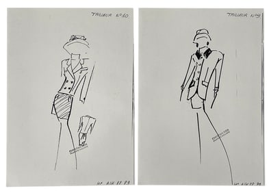 Christian Dior | Original Dior Stamp On Fashion Sketches | Prints
