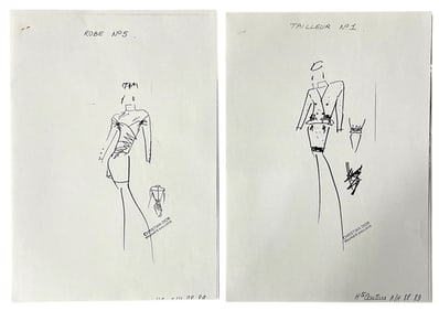 Christian Dior | Original Dior Stamp On Fashion Sketches | Prints