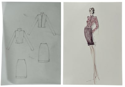 Luxury Fashion Brands | Original Designer Sketch | One of a Kind Artwork