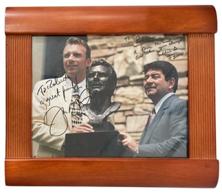 Signed Joe Montana and Eddie Bartolome Photo | with no coa