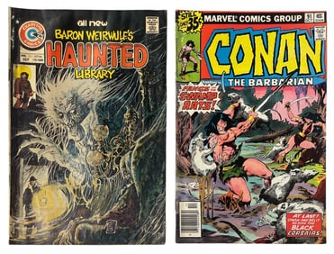 Charltons and Marvels Haunted Library and Conan | Comic Book Collection