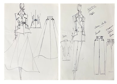 Luxury Fashion Brands | Original Designer Sketch | One of a Kind Artwork