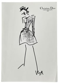 Christian Dior | Original Designer Sketch | One of a Kind Artwork